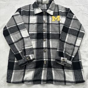Gameday Couture Michigan Wolverines Flannel Shirt Gray Plaid Womens Size XL‎ NEW